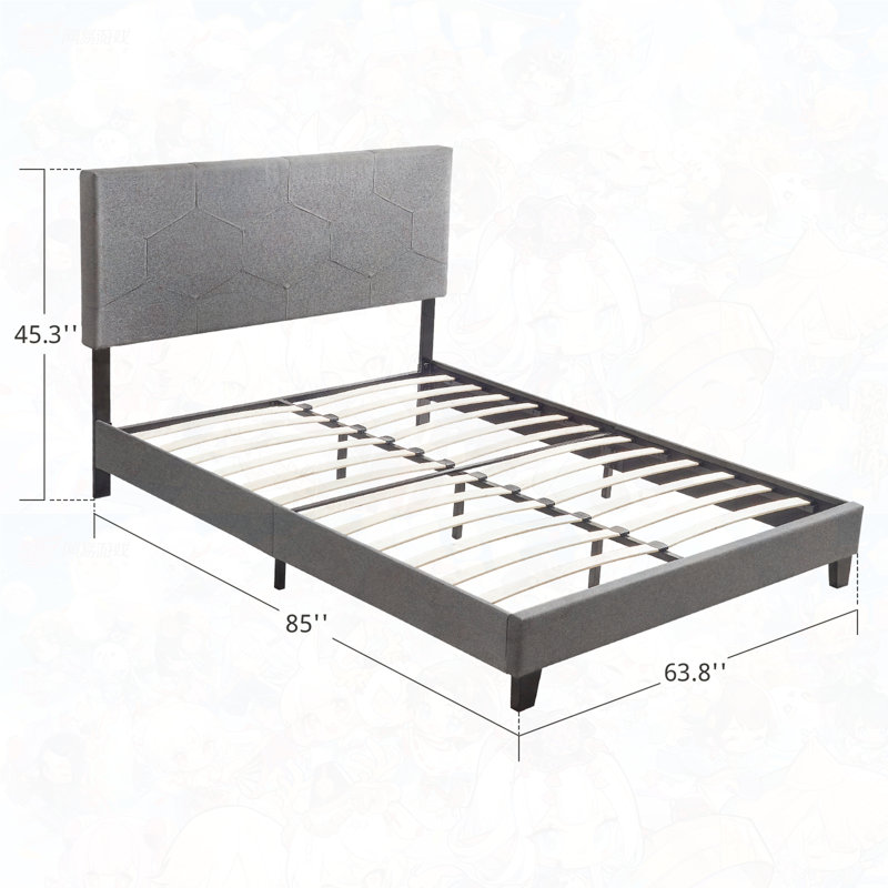 Lit tapissier Hudayfi, Gris, Grand