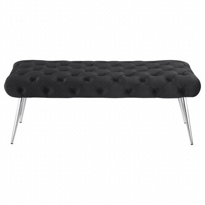 Galiano Black Upholstered Tufted Bench