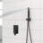 Dual Shower Head - 12 Inch Wall Mounted Square Shower System with Rough-in Valve, Matte black