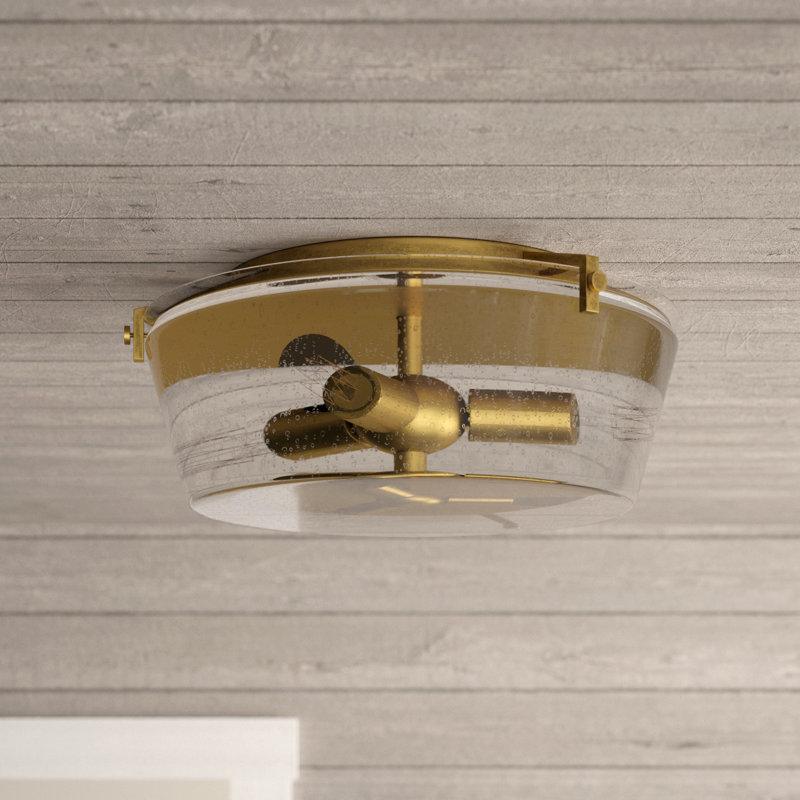 Plafonnier encastré 3 lumières 18,5 po Viran, Laiton naturel