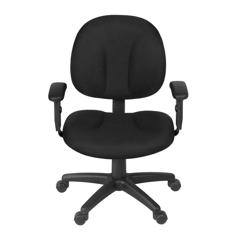 Chaise de bureau pivotante en tissu avec accoudoirs réglables Regency Comfort Series - Noir, Noir
