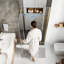Porte de douche à charnière pivotante sans cadre 35-36 "x 74" noir mat, facile à nettoyer-138644259