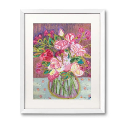 Peony Roses and Statice Print Canvas