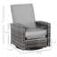Fauteuil inclinable extérieur pivotant en osier, dossier inclinable, repose-pieds relevable, base pivotante à 360 °, coussins résistants à l'eau pour patio