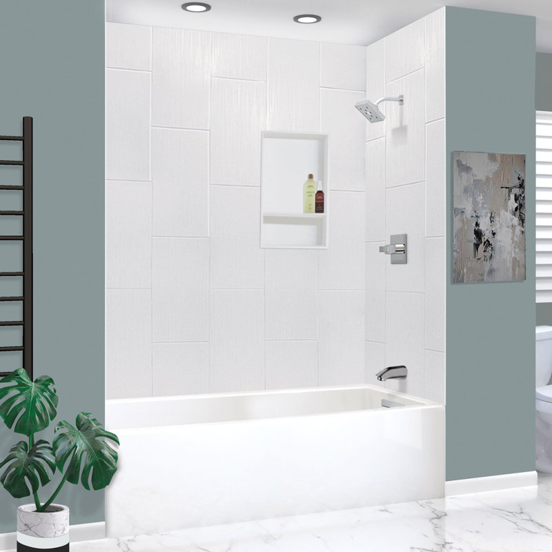 Transolid Unity 60-in x 30-in x 20-in Alcove Acrylic Bathtub Kit, White, Right, Polished Chrome