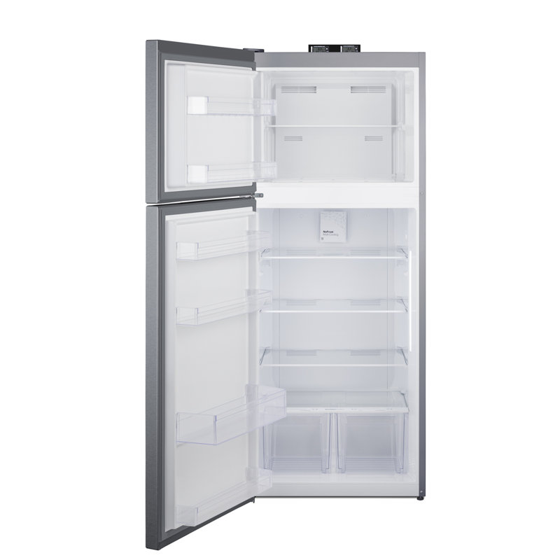 Summit Appliance 28" Wide Top-Mount Refrigerator-Freezer With NIST-Calibrated Thermometers, Left Handed, Stainless Look