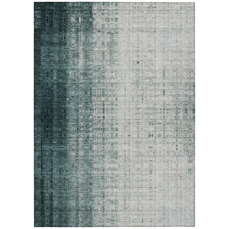 Machine Washable Indoor/Outdoor Leavittsburg ACN2240 Stripes Rug, Rectangle 2'6" x 3'10"