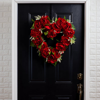 Faux Peony 22'' Wreath