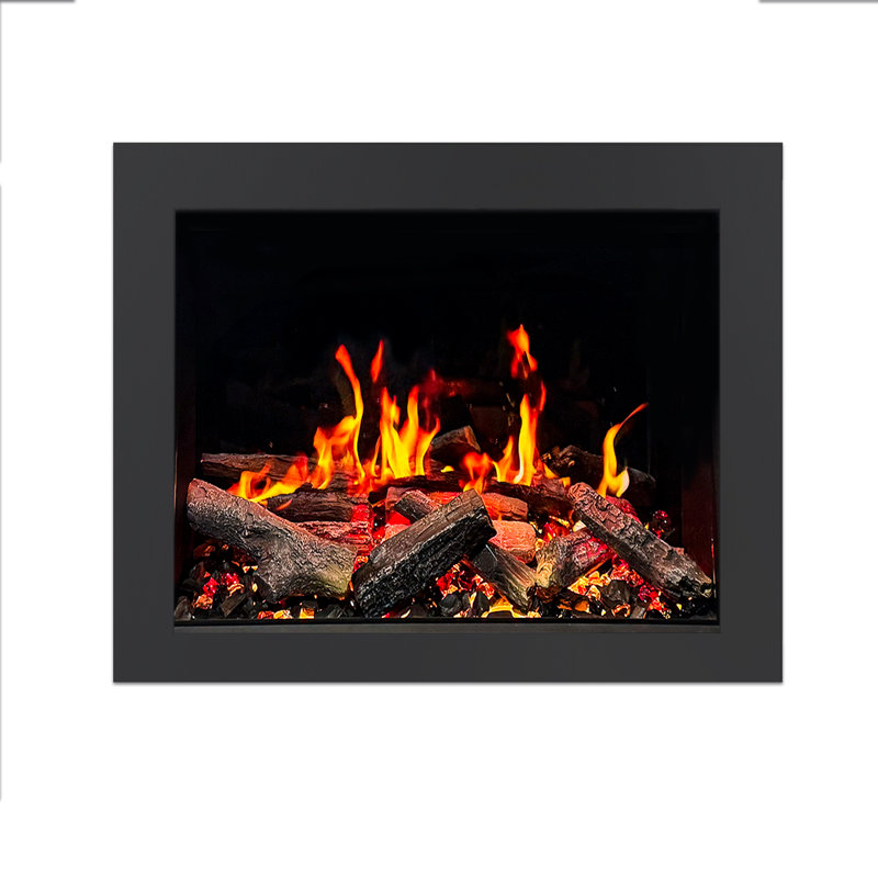Litedeer Latitude 35" Smart Built-in Electric Fireplace (ZEF35XC) Ultra-Slim Linear Wall Fireplace with WiFi App, Multi-Color Flame, Driftwood Logs & 1500W Heater