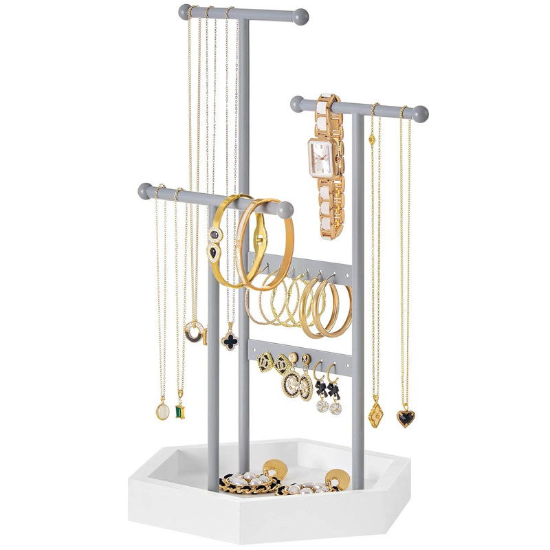 Jewellery Stand +, Dove Gray/Cloud White
