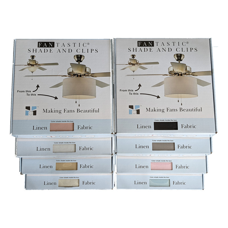 Ceiling Fan Linen Shade 8"D x 15" Dia. (Everything Needed In 1 Box), Black
