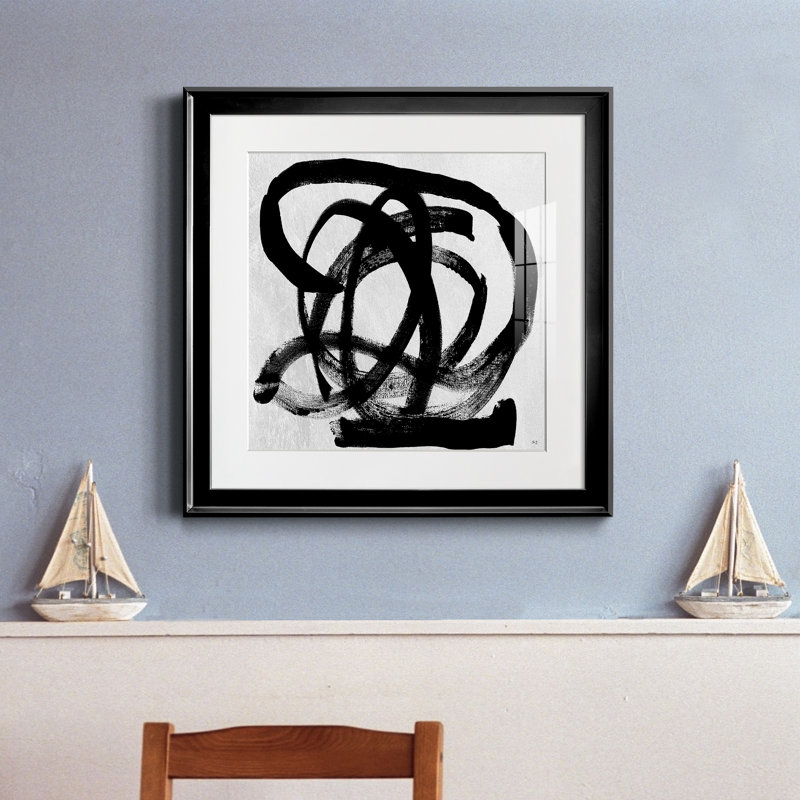 Paris minuit - peinture encadrée, Papier encadré noir, H 17,5 po x l 17,5 po x P 1,5 po