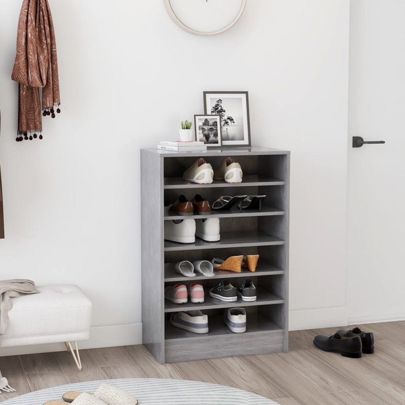 Shoe Cabinet Engineered Wood, Concrete Grey