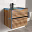 Meuble-lavabo flottant 24 po avec lavabo - armoire murale tout en bois avec tiroirs à fermeture en douceur, conception à dossier ouvert et plateau en céramique durable-448412595-448412593