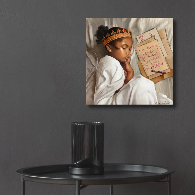 «Even When Im Sleeping Girl» par Salaam Muhammad, H 12 po x l 12 po x P 0,13 po