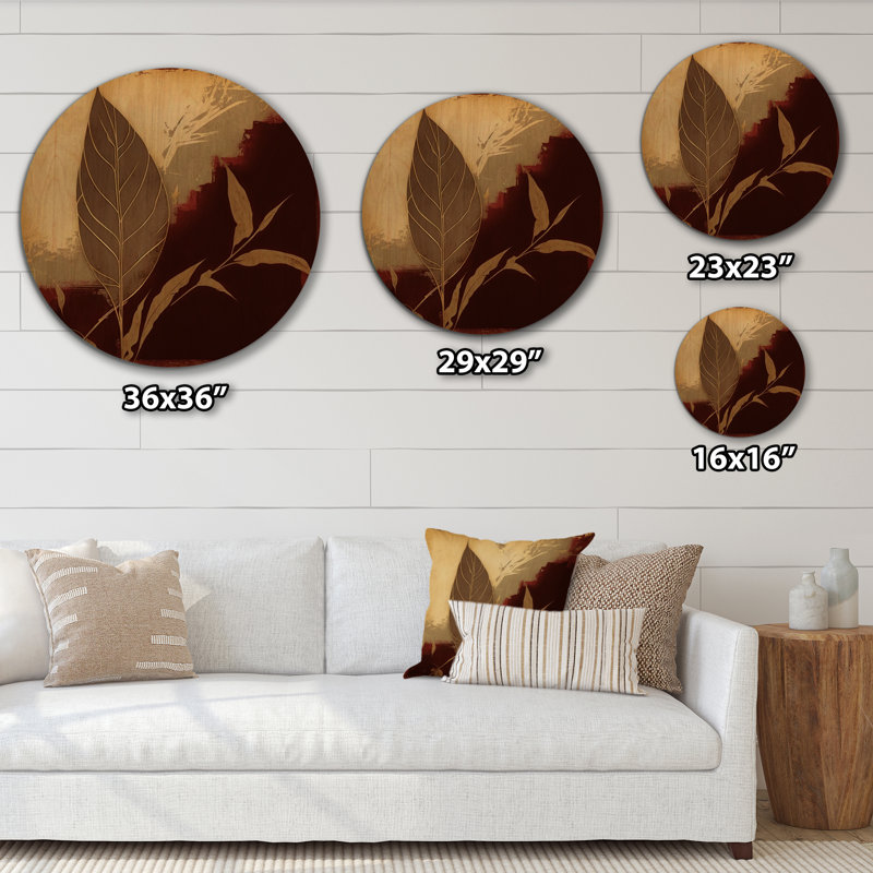 Terra Cotta Chocolate Leaves II - Print, 29" H x 29" W x 1" D