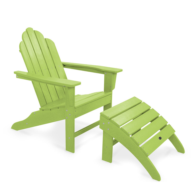 POLYWOOD Long Island Adirondack 2-Piece Set, Lime