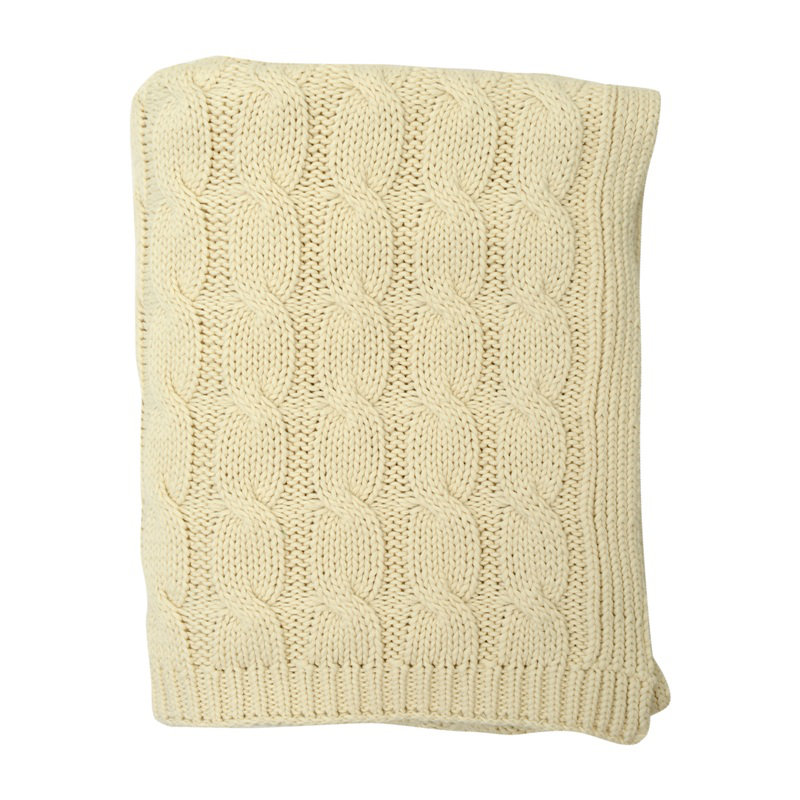 Big Cable Knitted Throw Blanket