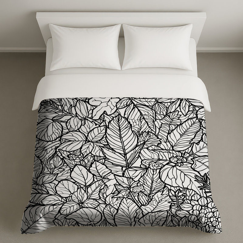 Illustration détaillée des housses de couette, Grand lit