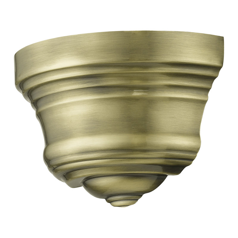 Schebel Steel Flush Mounted Sconce, Antique Brass