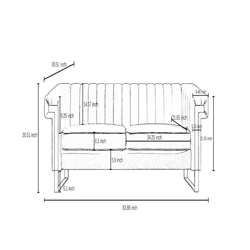 Canapé Chesterfield en velours (blanc crème)