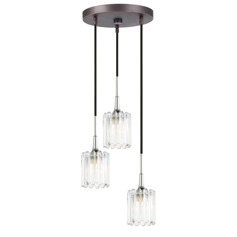 Massa 3 - Light Cluster Pendant, Chrome/Bronze, Halogen