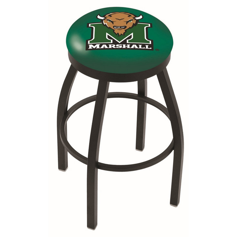 NCAA Swivel 25" Counter Stool, Black Wrinkle, Marshall University