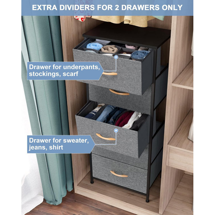 6 Closet Drawers Organizer Storage Plastic Cabinet Dresser Clothes.