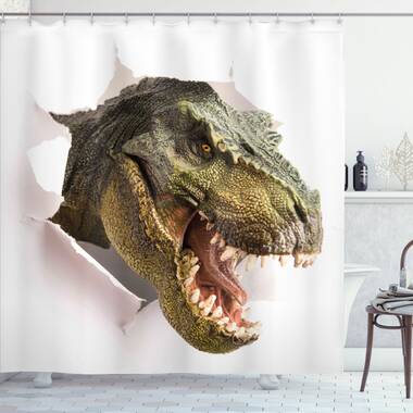 Toddler Boy Shower Curtain Set. Kids Bathroom Decor. Crocodile
