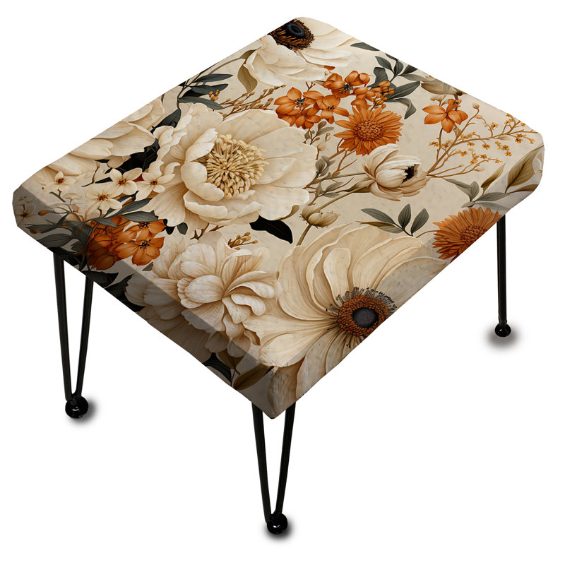 Harmonie florale sereine rétro avec repose-pieds rectangulaire
