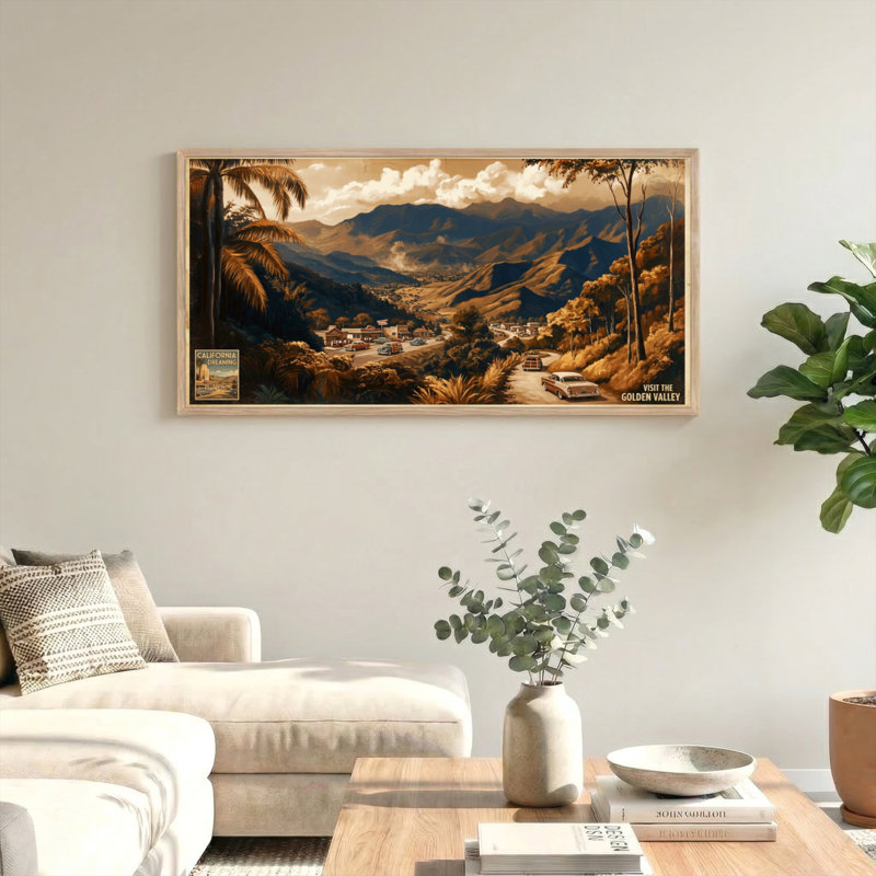 Tableau encadré sur toile « Vallée de montagne », 122 x 61 cm (48 x 24 pouces), lot de 1, 48 x 24 pouces