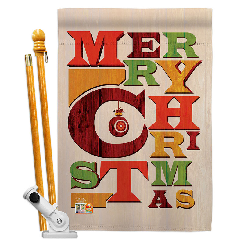 Double Sided 40'' H x 28'' W Polyester Christmas Flag Set