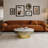 35" Round Coffee Table with Sintered Stone Top & Metal Ring Base - Modern Luxury Design 