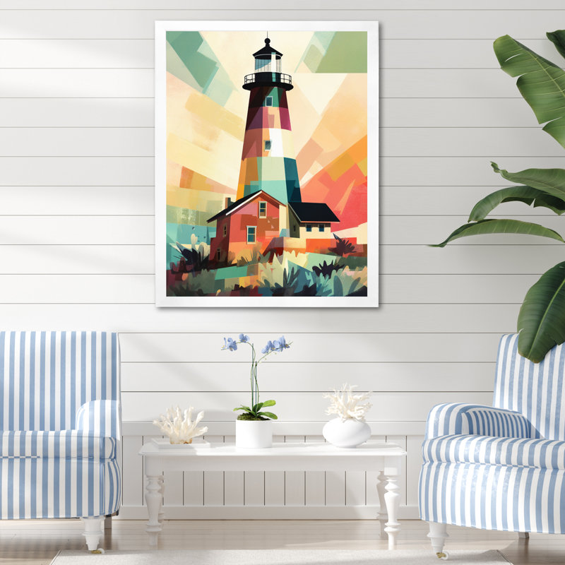 Reproduction d'art sur toile encadrée bord de mer I, H 40 po x l 30 po x P 1,5 po, Cadre photo blanc