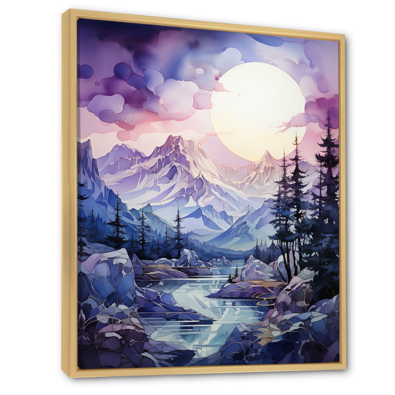 «Majestic Mountain Views III», reproduction sur toile, H 44 po x l 34 po x P 1,5 po, Cadre naturel flottant
