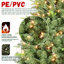Arbre de Noël classique à charnières pré-éclairé avec lumières UL blanc chaud et support en métal robuste-27722124