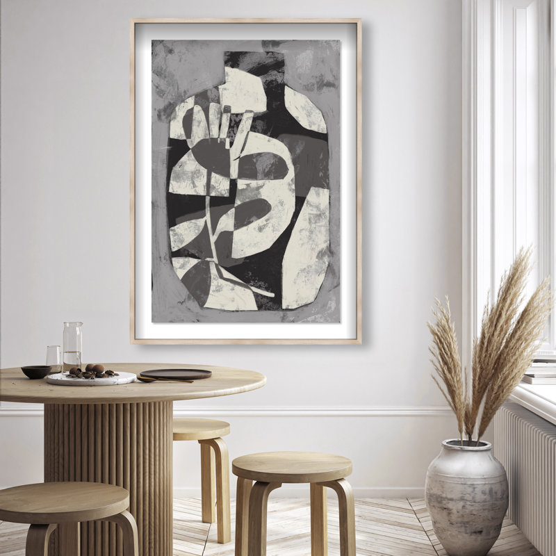 Minimalist Vase Print by Oliver Gal, 55.5"H x 37.5"W, Natural Oak Shadowbox