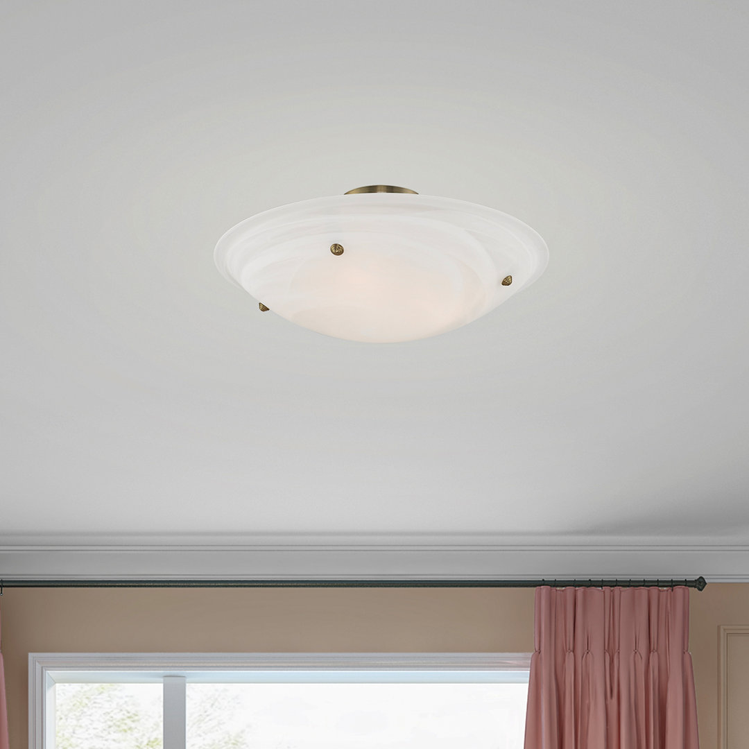Aneudi Glass Semi Flush Mount Lark Manor™ Fixture 