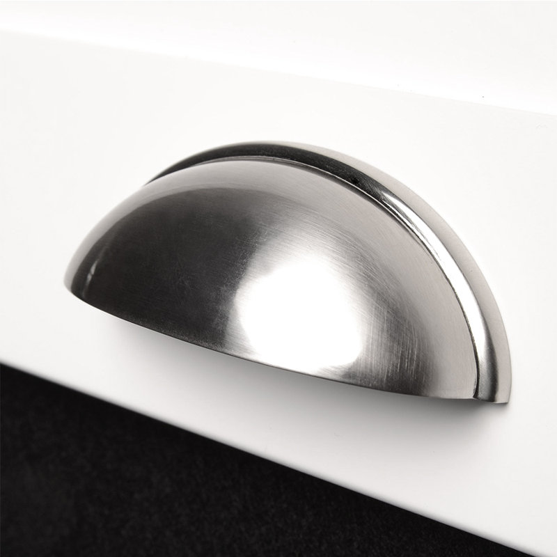 Poignées de tiroir de porte en forme de coquille de cuisine, Argent