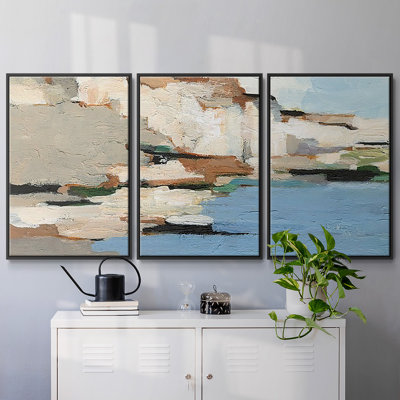 White Rock Cliff I, reproduction encadrée sur toile 3 pièces