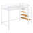 Space-Saving Twin Loft Bed in Metal with Lateral Storage Ladder and Grid Shelf, White-1163740621