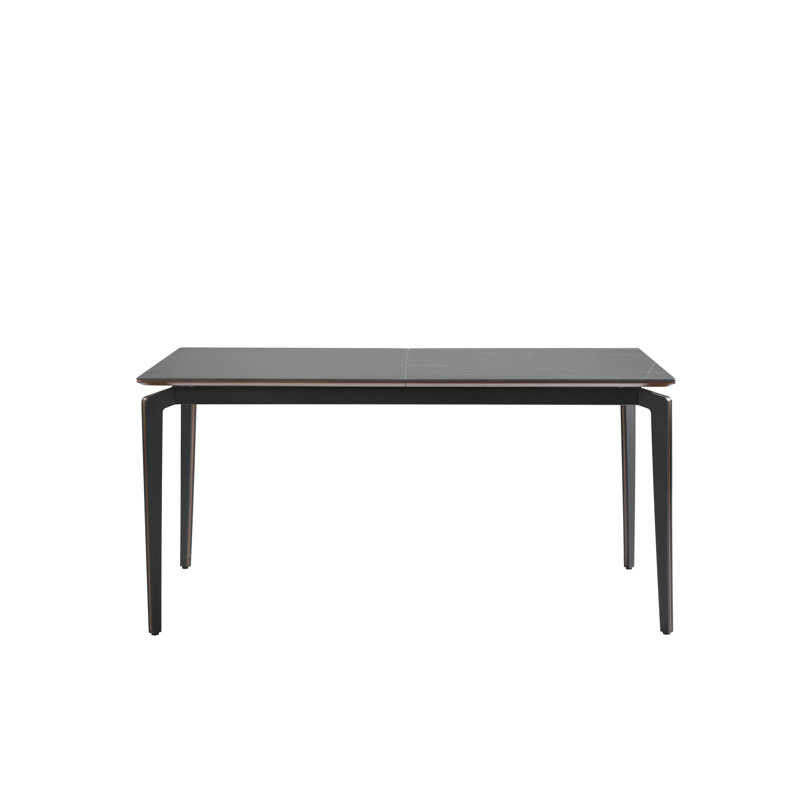 Arguello Contemporary Extendable Rectangular Dining Table With Sintered Stone And Wood Table Top - Seats Up To 6