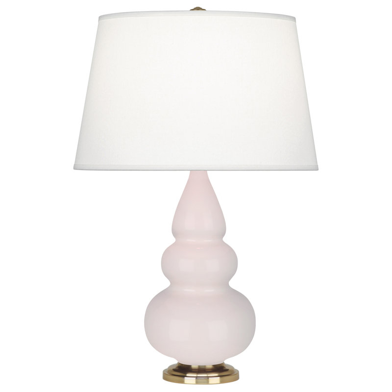 Small Triple Gourd 24.5" Table Lamp, Rose Water, Antique Brass