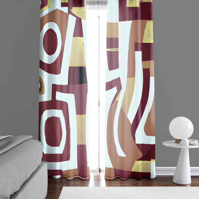 Paire de rideaux semi-transparents en polyester Datavius, L 20 po x L 82 po