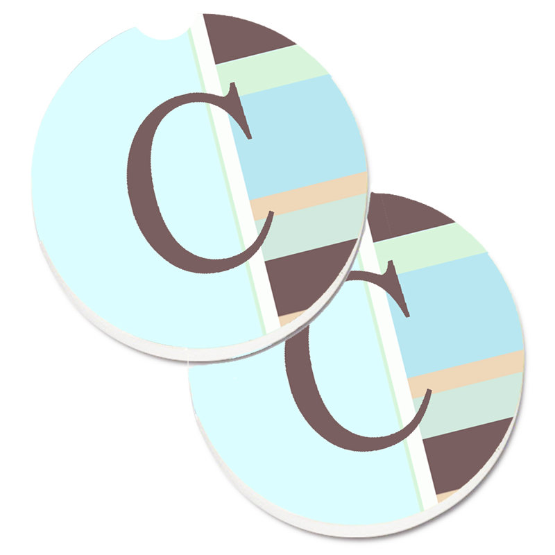 Sous-verre voiture monogramme initial, C, Mauve