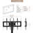 Height And Angle Adjustable Multi-Function Tempered Glass Metal Frame Floor With Lockable Wheels Mobile Tv Stand, Lcd/Plasma Tv Bracket  2 Tier Tempered Glass Shelves For Multiple Media Devices