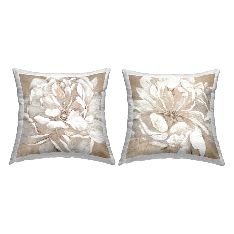 Coussin décoratif imprimé Blush Flower Bloom par Carol Robinson (ensemble de 2)