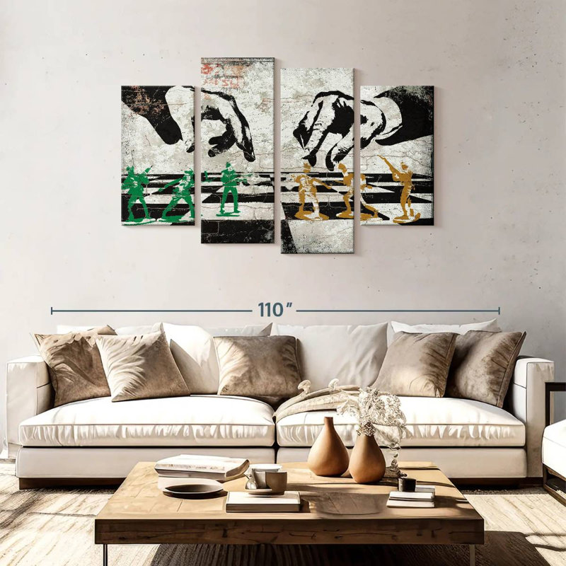 Senne Soldier Chess, H 48 po x l 75 po