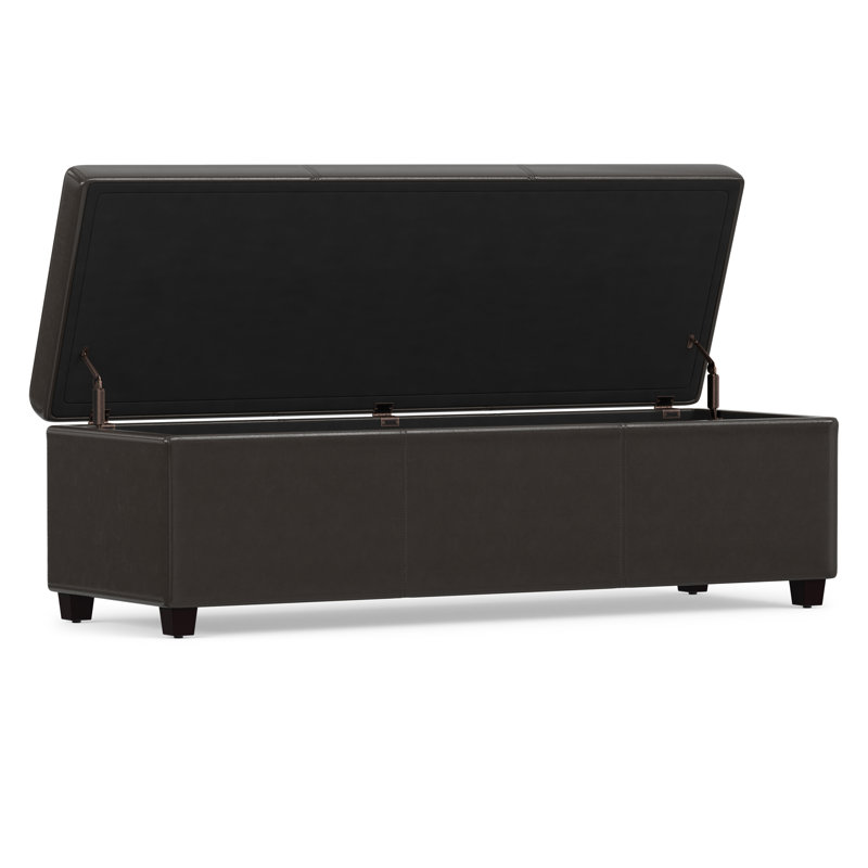 Banc de rangement avec repose-pieds avec rangement caché Avalon, Brun Tanners