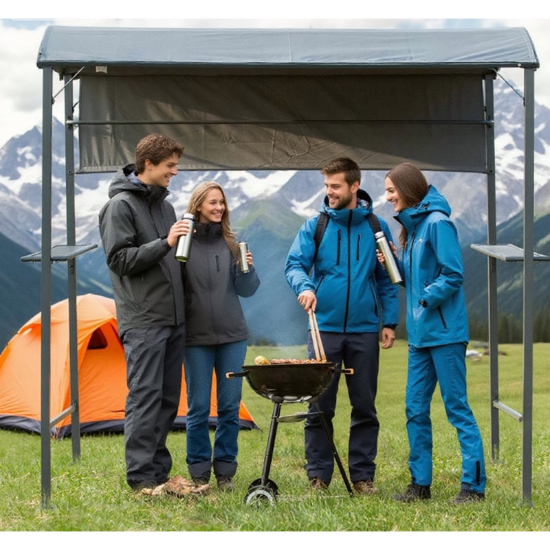 Auvent pour barbecue avec auvent latéral
